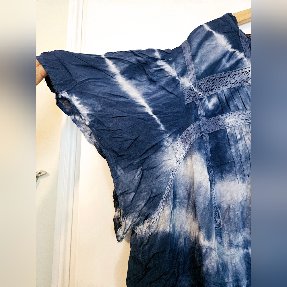 knox Rose Dye Blue Top 4X  NWT Blouse - Picture 6 of 9